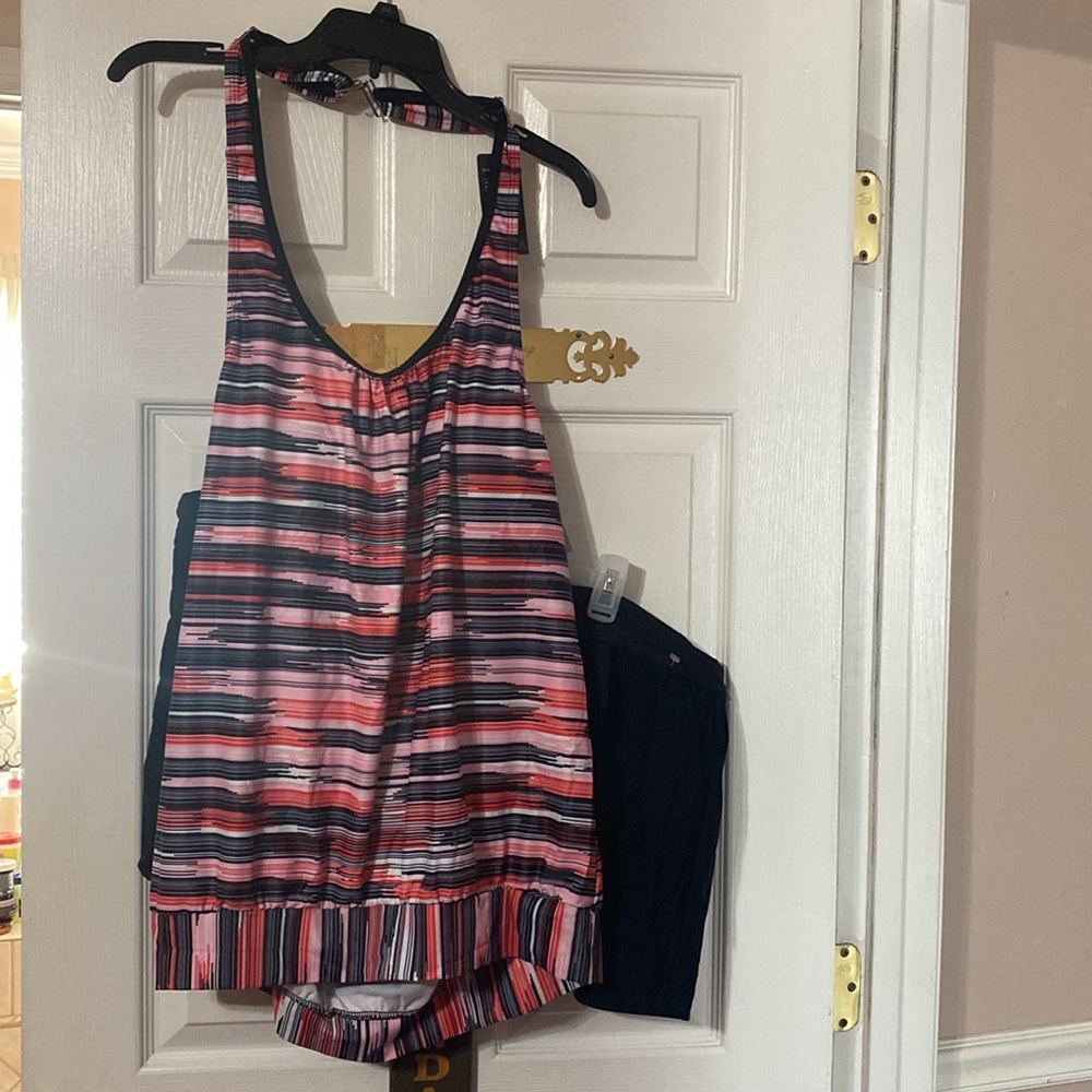 Bikinx  top and Catalina  plus size skirted bikini swim bottom; size: 3X; NWOT
